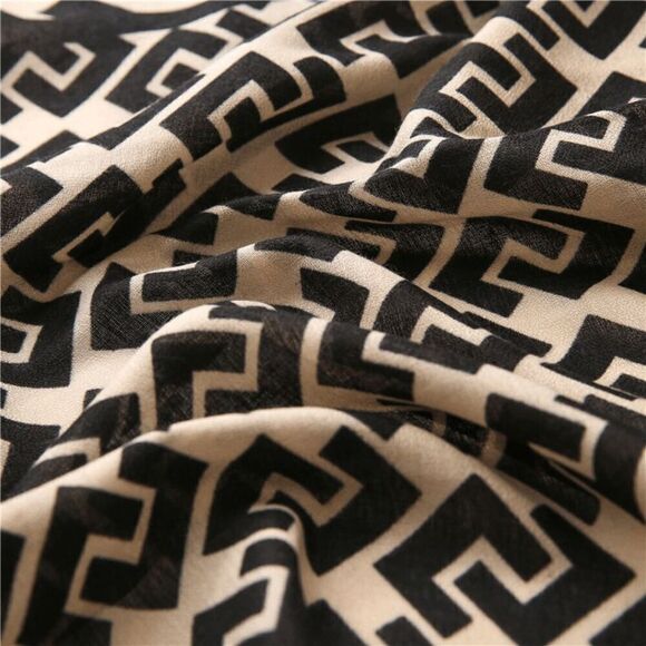 2/$30 Ladies Black Unique Pattern Print Scarf - Picture 2 of 6